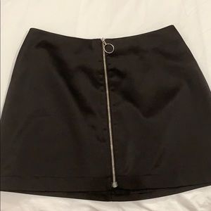 Black zip up skirt